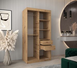 Boliwia Sliding Door Wardrobe 100cm - close detail of the door finish and handle