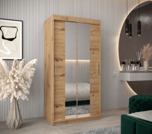 Tokyo I Sliding Door Wardrobe 100cm - front view with the doors closed