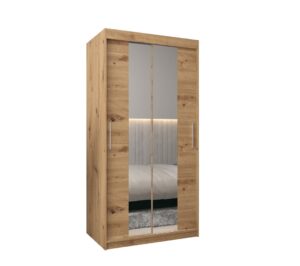 Tokyo I Sliding Door Wardrobe 100cm - shown in a bedroom setting, 100cm wide