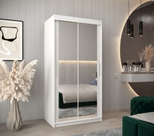 Tokyo III Sliding Door Wardrobe 100cm - front view with the doors closed