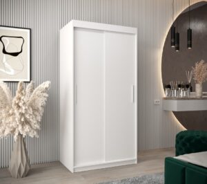 Tokyo Sliding Door Wardrobe 100cm - front view with the doors closed
