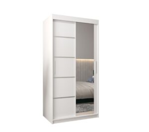 Verona 02 Sliding Door Wardrobe 100cm - side profile showing the depth