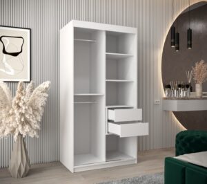 Elypse Sliding Door Wardrobe 100cm - close detail of the door finish and handle