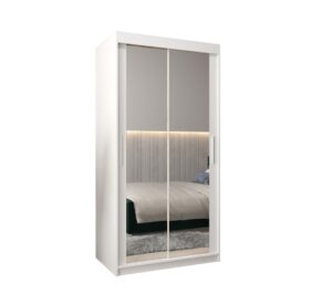 Tokyo III Sliding Door Wardrobe 100cm - shown in a bedroom setting, 100cm wide