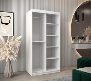 Parma III Sliding Door Wardrobe 100cm - close detail of the door finish and handle