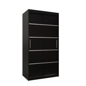 Verona 01 Sliding Door Wardrobe 100cm - shown in a bedroom setting, 100cm wide