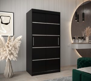 Verona 01 Sliding Door Wardrobe 100cm - front view with the doors closed