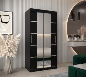 Verona 04 Sliding Door Wardrobe 100cm - front view with the doors closed