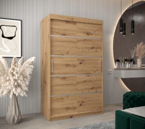 Verona 01 Sliding Door Wardrobe 120cm - front view with the doors closed