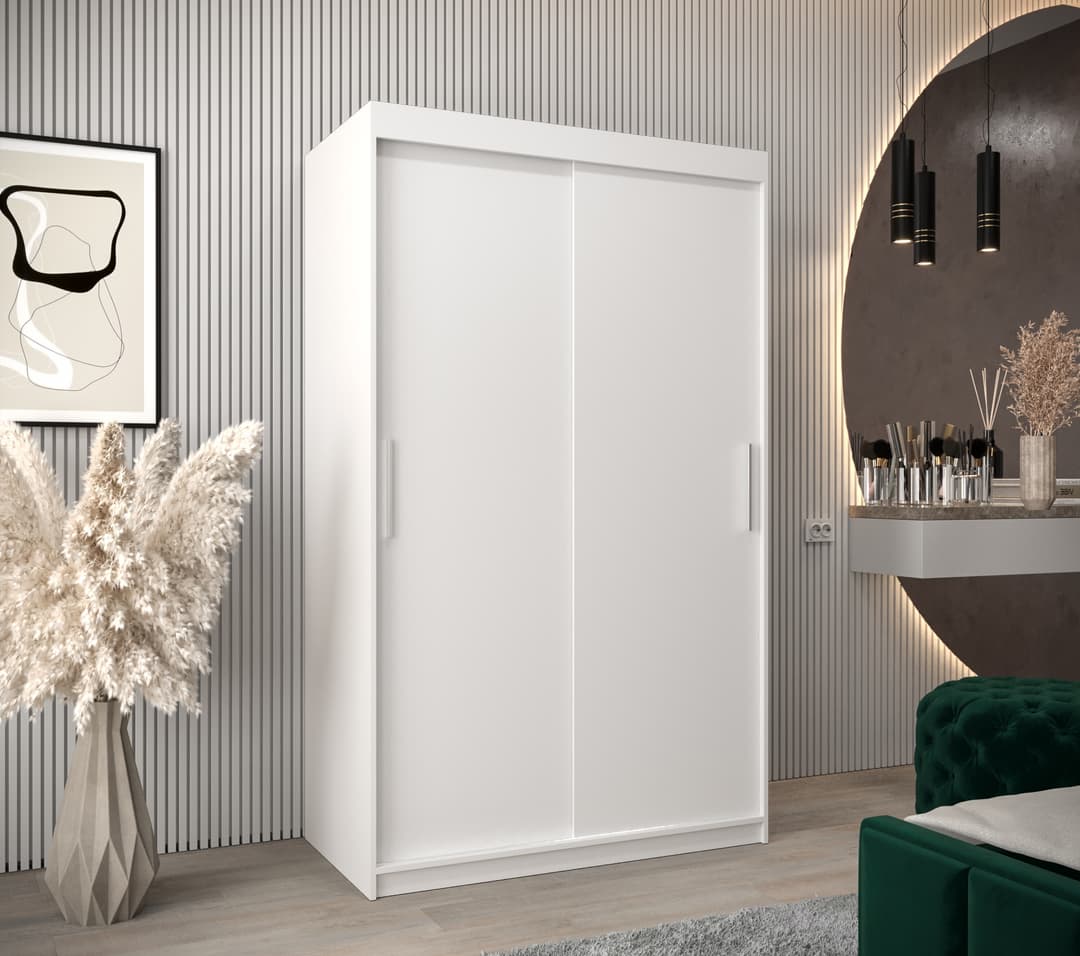 Tokyo Sliding Door Wardrobe 120cm - front view with the doors closed