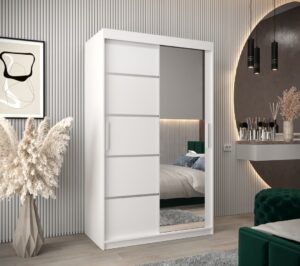 Verona 02 Sliding Door Wardrobe 120cm - interior layout with the doors open