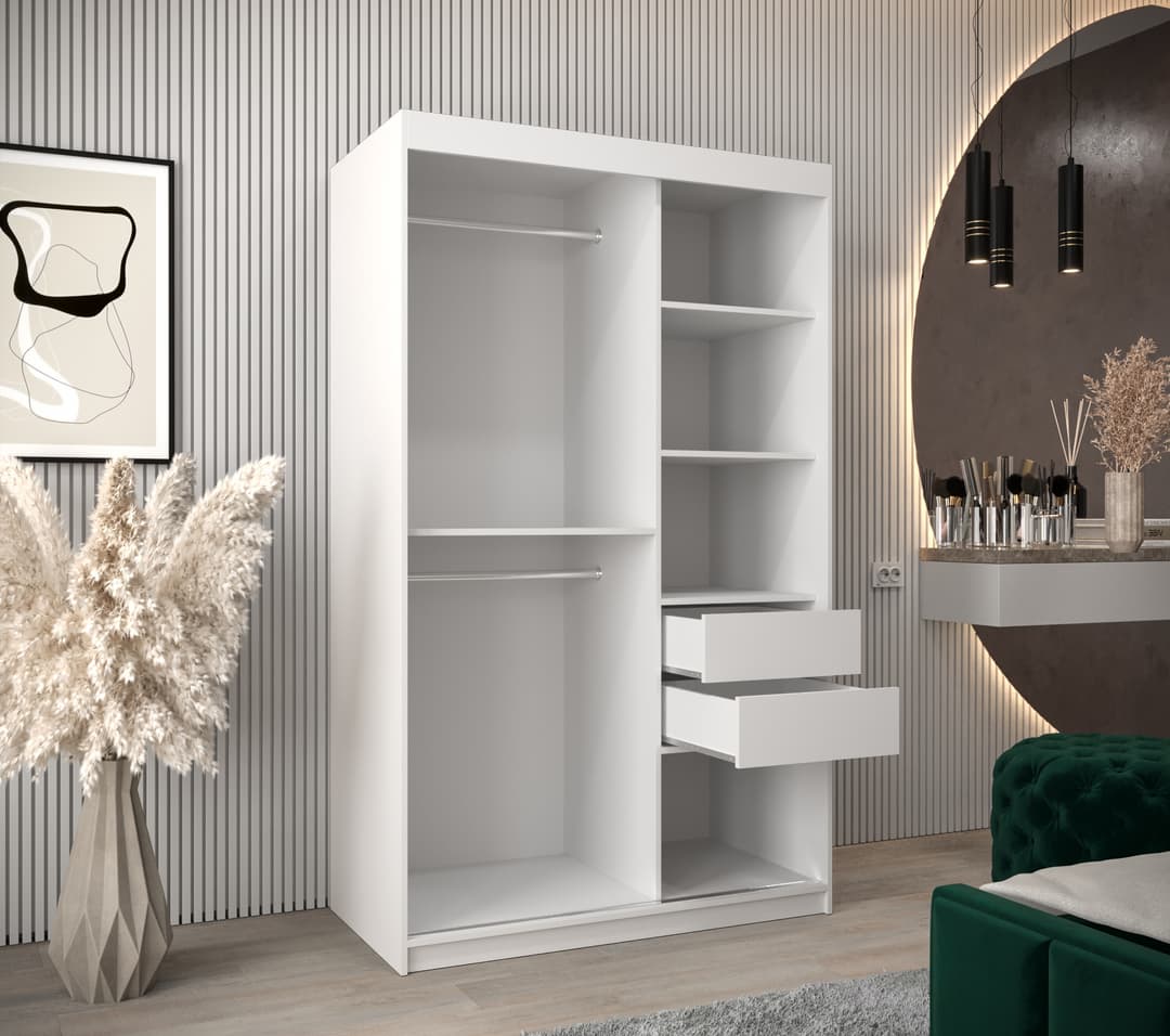 Tokyo Sliding Door Wardrobe 120cm - close detail of the door finish and handle