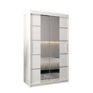 Verona 04 Sliding Door Wardrobe 120cm - shown in a bedroom setting, 120cm wide