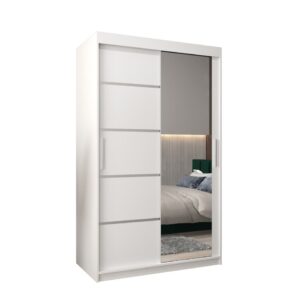 Verona 02 Sliding Door Wardrobe 120cm - shown in a bedroom setting, 120cm wide