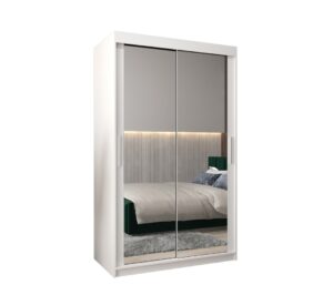 Tokyo III Sliding Door Wardrobe 120cm - shown in a bedroom setting, 120cm wide