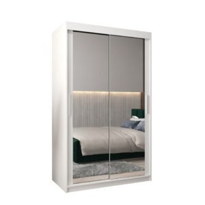 Tokyo III Sliding Door Wardrobe 120cm - shown in a bedroom setting, 120cm wide