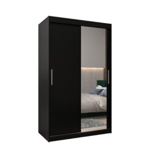 Tokyo II Sliding Door Wardrobe 120cm - shown in a bedroom setting, 120cm wide