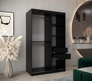 Tokyo II Sliding Door Wardrobe 120cm - close detail of the door finish and handle