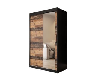 Tilburg II Sliding Door Wardrobe 120cm in Dark Oak - shown in a bedroom setting, 120cm wide