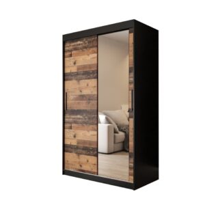 Tilburg II Sliding Door Wardrobe 120cm in Dark Oak - shown in a bedroom setting, 120cm wide