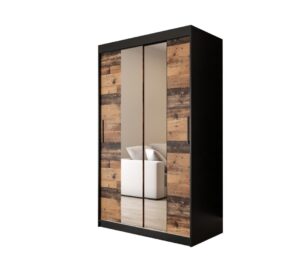 Tilburg I Sliding Door Wardrobe 120cm in Dark Oak - shown in a bedroom setting, 120cm wide