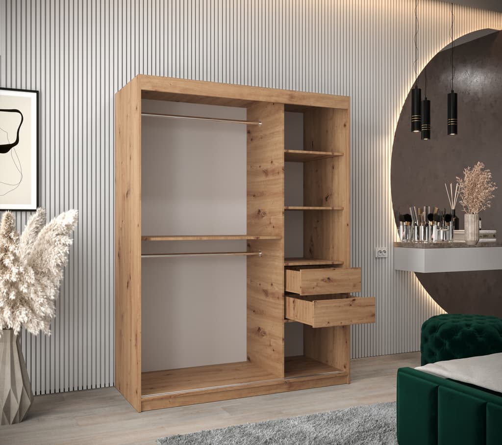 Boliwia Sliding Door Wardrobe 150cm - close detail of the door finish and handle