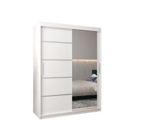 Verona 02 Sliding Door Wardrobe 150cm - shown in a bedroom setting, 150cm wide
