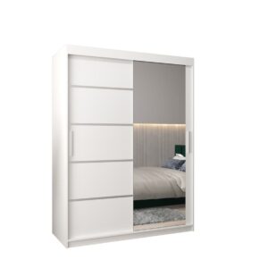 Verona 02 Sliding Door Wardrobe 150cm - shown in a bedroom setting, 150cm wide