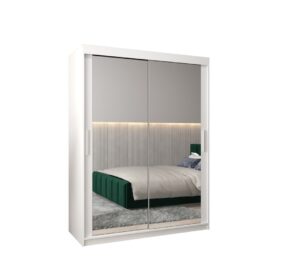 Tokyo III Sliding Door Wardrobe 150cm - shown in a bedroom setting, 150cm wide