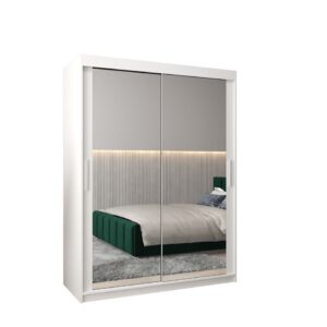 Tokyo III Sliding Door Wardrobe 150cm - shown in a bedroom setting, 150cm wide
