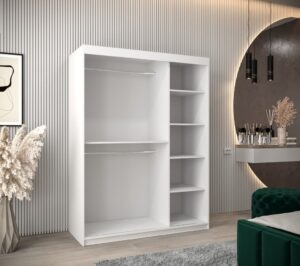 Verona 04 Sliding Door Wardrobe 150cm - interior layout with the doors open