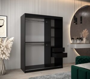 Tokyo II Sliding Door Wardrobe 150cm - close detail of the door finish and handle