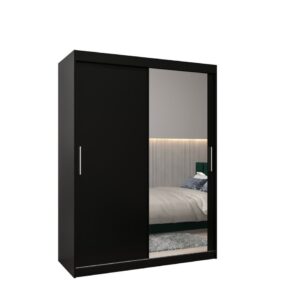 Tokyo II Sliding Door Wardrobe 150cm - shown in a bedroom setting, 150cm wide