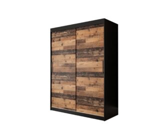 Tilburg Sliding Door Wardrobe 150cm in Dark Oak - shown in a bedroom setting, 150cm wide