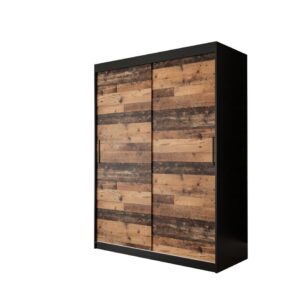 Tilburg Sliding Door Wardrobe 150cm in Dark Oak - shown in a bedroom setting, 150cm wide