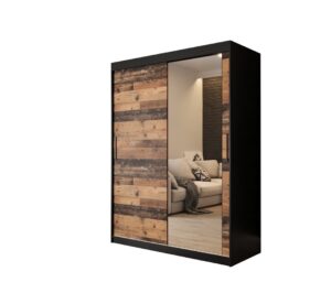 Tilburg II Sliding Door Wardrobe 150cm in Dark Oak - shown in a bedroom setting, 150cm wide