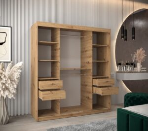 Boliwia Sliding Door Wardrobe 180cm - close detail of the door finish and handle