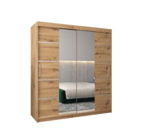 Verona 04 Sliding Door Wardrobe 180cm - interior layout with the doors open