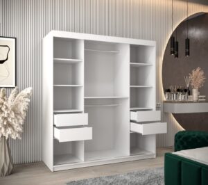 Verona 04 Sliding Door Wardrobe 180cm - side profile showing the depth