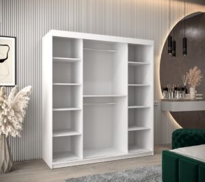 Verona 02 Sliding Door Wardrobe 180cm - interior layout with the doors open