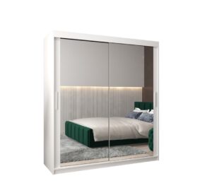 Tokyo III Sliding Door Wardrobe 180cm - shown in a bedroom setting, 180cm wide