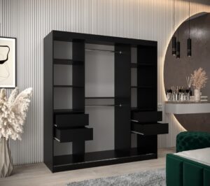 Tokyo II Sliding Door Wardrobe 180cm - close detail of the door finish and handle