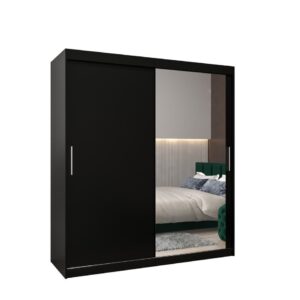Tokyo II Sliding Door Wardrobe 180cm - shown in a bedroom setting, 180cm wide