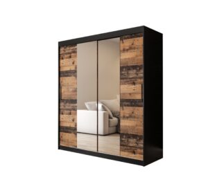 Tilburg I Sliding Door Wardrobe 180cm in Dark Oak - shown in a bedroom setting, 180cm wide