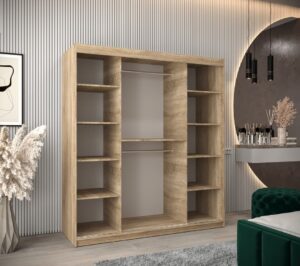 Roma II Sliding Door Wardrobe 180cm - front view with the doors closed