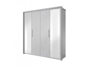 Aurelia Hinged Door Wardrobe 206cm in Silk - shown in a bedroom setting, 206cm wide