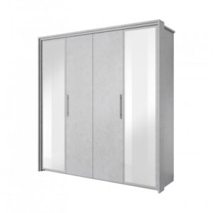 Aurelia Hinged Door Wardrobe 206cm in Silk - shown in a bedroom setting, 206cm wide