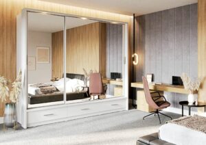 Arti 23 - 3 Sliding Door Wardrobe 250cm - shown in a bedroom setting, 250cm wide