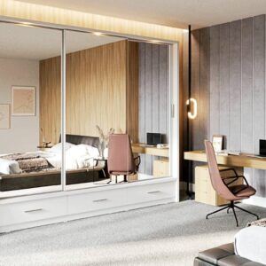 Arti 23 - 3 Sliding Door Wardrobe 250cm - shown in a bedroom setting, 250cm wide