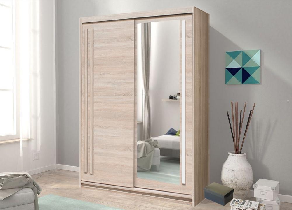Effect 2 Sliding Door Wardrobe 175cm - interior layout with the doors open